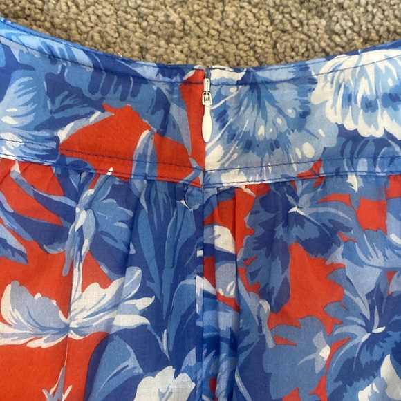 J.Crew Floral Blue and Red Skirt 4 Size - Picture 5 of 6